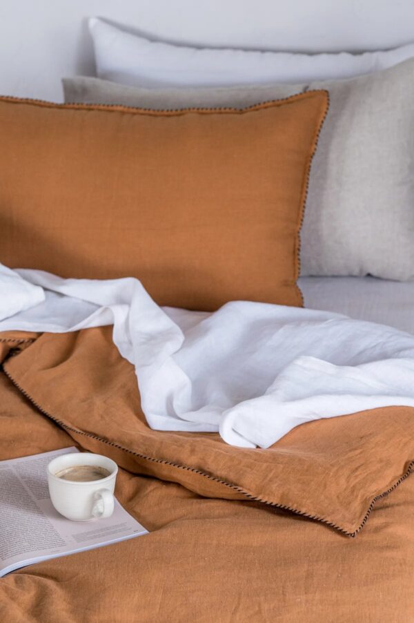 Linen Slumber Solid Bedsheet Set (Angora White)